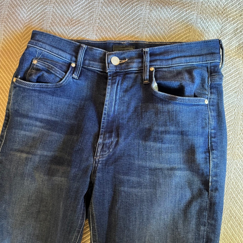 Mother The Mid Rise Dazzler Ankle Jeans Dark Wash Slim Straight Size 28 - Picture 2 of 11